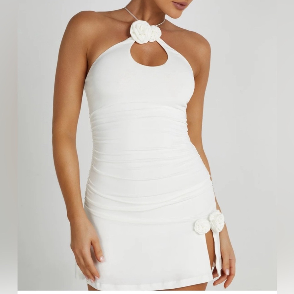 Meshki White Adeline dress rose size S